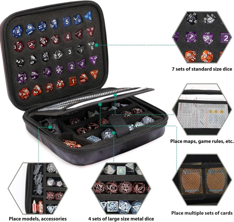 sabermaster Dice Storage Case Dice Bag Dice throne dnd dice tray dice holder dnd dice storage dice case Multifunctional storage Organizer Role Playing Game for Rpg Table Game (C) - Image 3